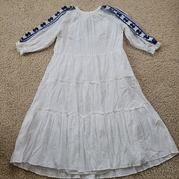 Farmers Market XL Embroidered Floral Long Sleeve Tiered Maxi Dress White - Picture 7 of 16